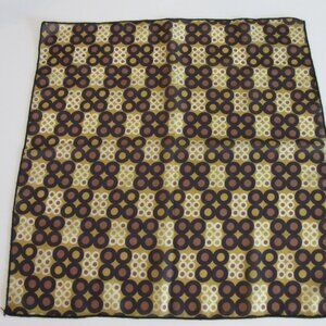 BCBG Modern Black & Yellow Circles Silk 17" x 17" Vintage